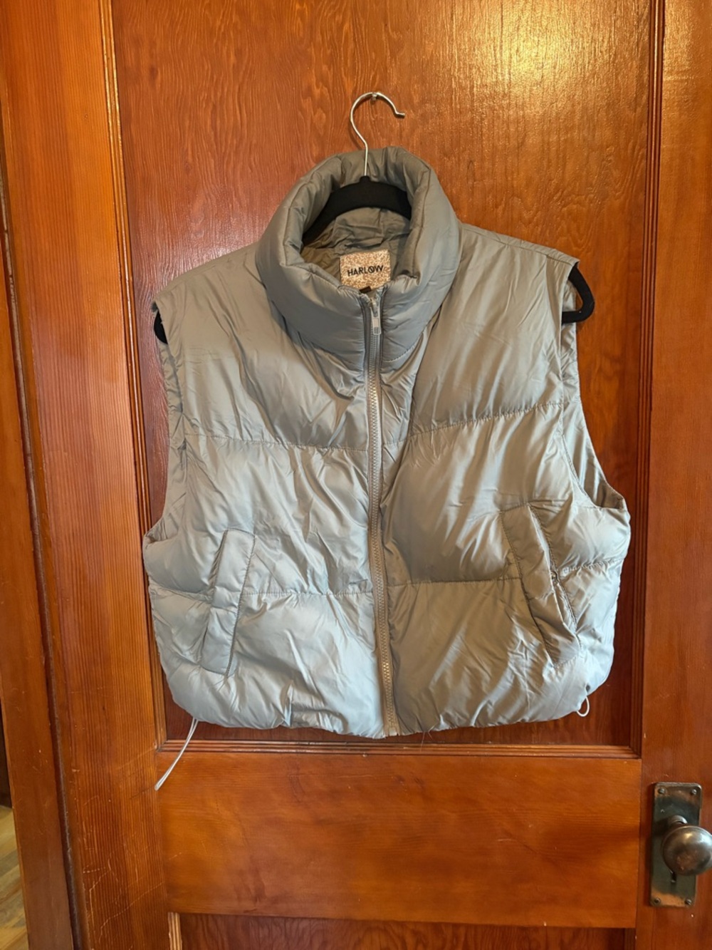 Harlow Gray Quilted Cropped Vest